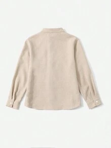 SHEIN 男大童字母補丁細節前口袋襯衫