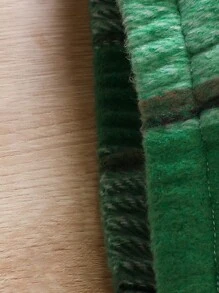 SHEIN Young Girl Plaid Print Drop Shoulder Jacket - Green - View 4