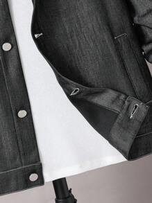 Teen Boy Slogan Graphic Flap Detail Button Front Coat Without Tee