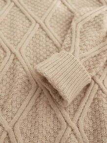 SHEIN Unity Solid Turtleneck Sweater - Apricot - View 3