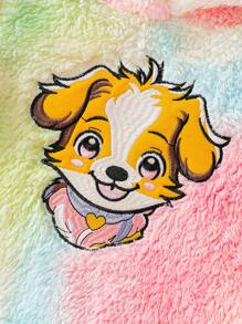 女嬰紮染卡通刺繡毛絨帽衫和褲子 - 彩色 - 查看 7