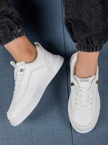 1雙低幫平底休閒兒童運動鞋 - 白色 - 查看 2