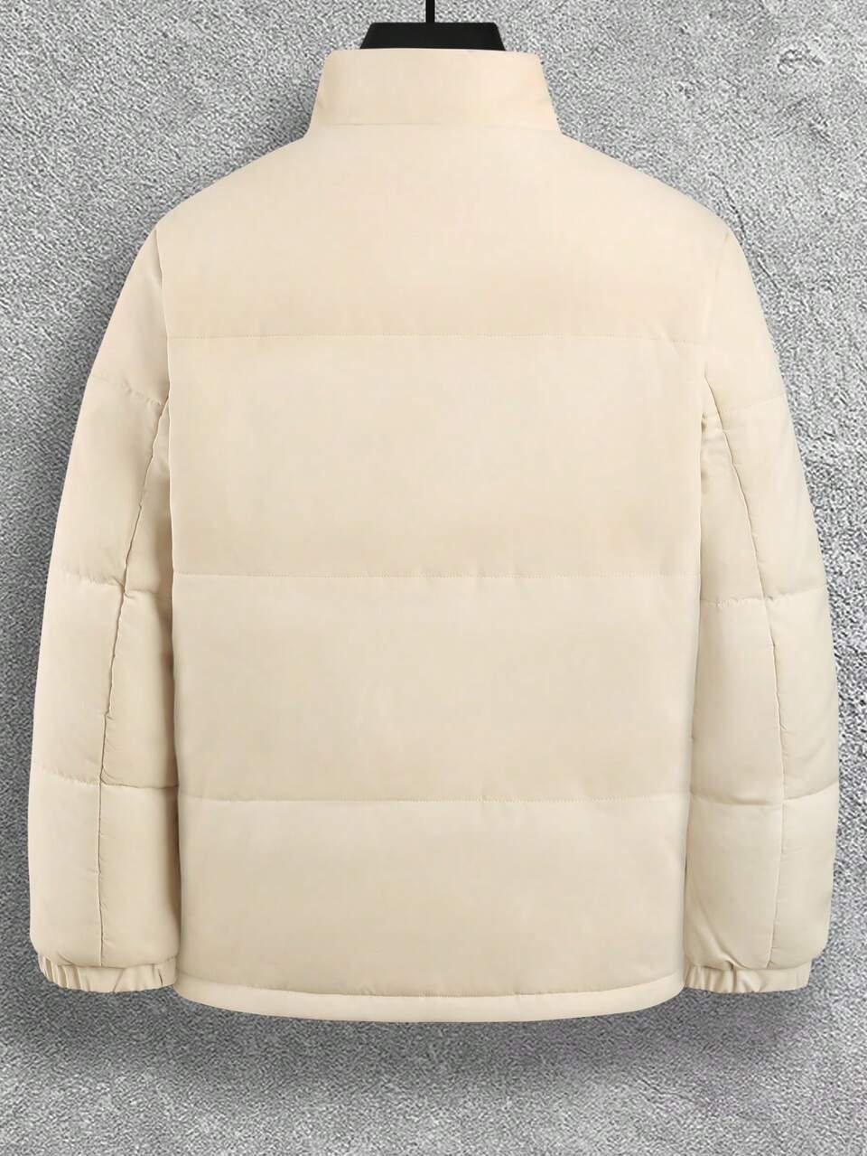 Men Letter Graphic Zip Up Padded Coat Without Sweater