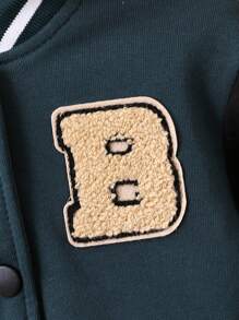 Baby Jungen College Jacke mit Buchstabe Flicken, Streifen ohne Hoodie