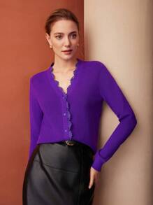 MOTF PREMIUM 蕾絲邊開襟衫