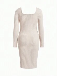 SHEIN Thai sản Đầm Với 3 màu Sọc Thiết kế , Bên Khe Và Viền bất đối xứng - Nhiều màu - Xem 10