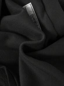 SHEIN 男嬰標語圖案落肩袖衛衣和衛褲 - 黑色 - 查看 4