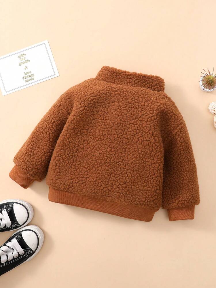 Baby Boy Half Zip Teddy Sweatshirt