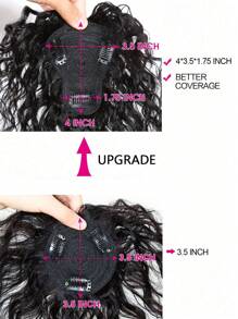 Natural Black Topper Hair With Bangs Human Hair Toppers For Women Clip In Hair Extensions Daily Use - Natural Black - View 3