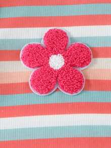 Baby Girl Floral Patched Striped Tee - Multicolor - View 6