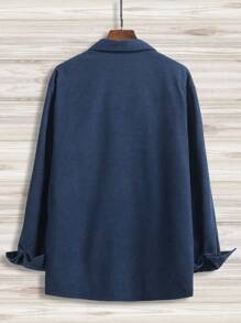 Manfinity Homme Nam Túi có nắp Vải to sợi Áo sơ mi Without Tee - Xanh đậm - Xem 2