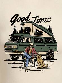 Frmlsstudio Skull & Letter Graphic Contrast Binding Tee - Beige - View 3