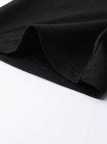 Manfinity Homme Nam Khối màu Đồ họa Chữ cái Áo polo - màu đen - Xem 3