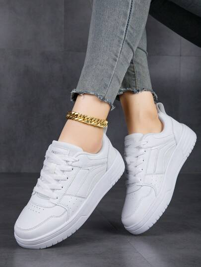 秋冬女士户外拼色系带舒适圆头夜光增高防滑透气运动鞋，女款运动鞋