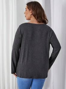 SHEIN Thai sản Áo thun - Màu xám đen - Xem 2
