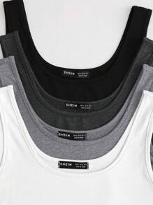 Flirla 4pcs Solid Crop Tank Top
