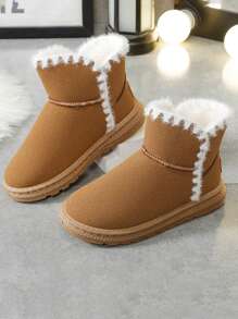 Giày bốt mùa đông cho bé gái Giày bốt đi tuyết lót nhiệt - màu nâu - Xem 1