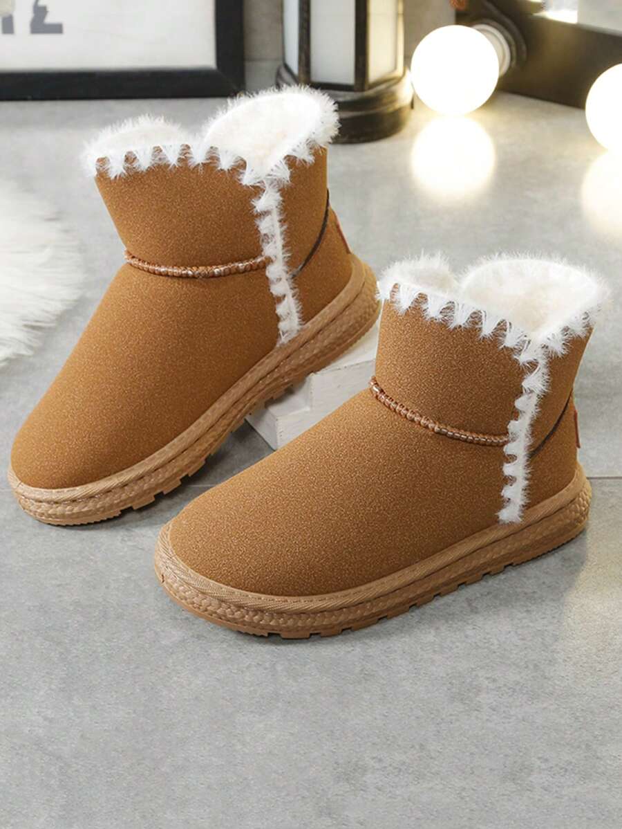 Giày bốt mùa đông cho bé gái Giày bốt đi tuyết lót nhiệt - màu nâu - Xem 1