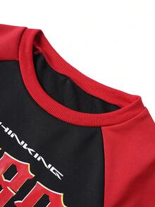 SHEIN Unity Đồ họa Chữ cái Tay Raglan Áo len crop - Nhiều màu - Xem 5