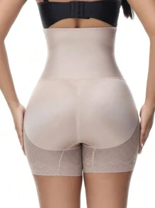 Women's Sheer Mesh Contrast Shapewear Bottom - Mocha Brown - View 4