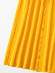腰部抽繩及服罩衫 - 黃色 - 查看 3