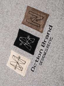 男士字母刺绣保暖内衬毛衣，透气保暖 - 駝色 - 查看 6