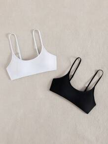 SHEIN Swim Summer Beach Solid Color Bikini Top (2 Pieces)