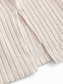 SHEIN Thai sản Đầm Với 3 màu Sọc Thiết kế , Bên Khe Và Viền bất đối xứng - Nhiều màu - Xem 14