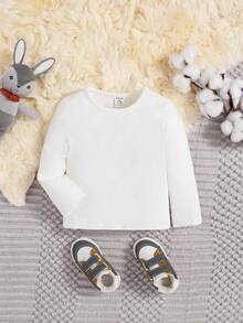 SHEIN Baby Boys Cartoon & Slogan Graphic Tee - White - View 2