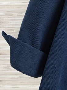 Manfinity Homme Nam Túi có nắp Vải to sợi Áo sơ mi Without Tee - Xanh đậm - Xem 3