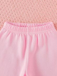 女嬰紮染卡通刺繡毛絨帽衫和褲子 - 彩色 - 查看 5