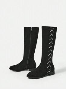 SheIn VCAY Ladies' Fashionable And Comfortable Soft Soled Indoor And Outdoor Wearable Boots - Black - View 3