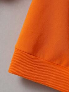 SHEIN Young Boy Slogan & Football Graphic Raglan Sleeve Sweatshirt - Multicolor - View 5