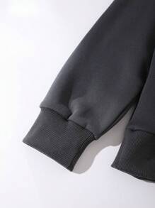 Nam Đồ họa Hoạt hình Lót nhiệt Áo nỉ - Màu xám đen - Xem 3