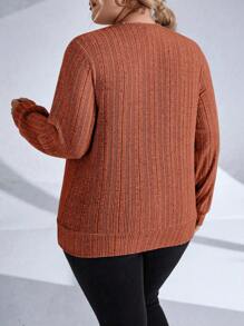 SHEIN LUNE Plus Solid 二合一卫衣，适合毕业季、返校季、毕业典礼、教师节等场合，女士款，返校季套头衫，秋季卫衣 - 彩色 - 查看 2