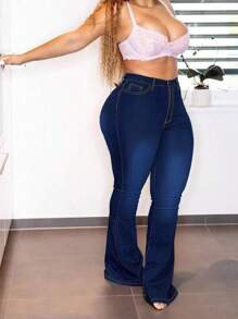 Quần ống loe có khóa kéo - Rửa tối - Xem 1