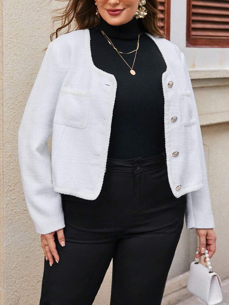Plus Dual Pocket Button Front Overcoat