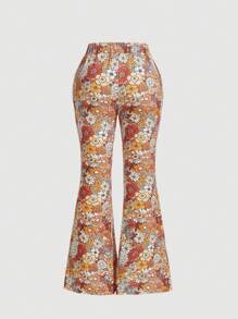 SHEIN MOD Plus Floral Print Flare Leg Pants