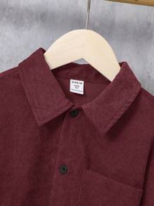 SHEIN Tween Boy Casual Solid Color Long Sleeve Shirt Fall Winter