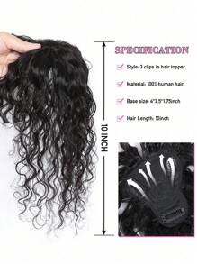 Natural Black Topper Hair With Bangs Human Hair Toppers For Women Clip In Hair Extensions Daily Use - Natural Black - View 6