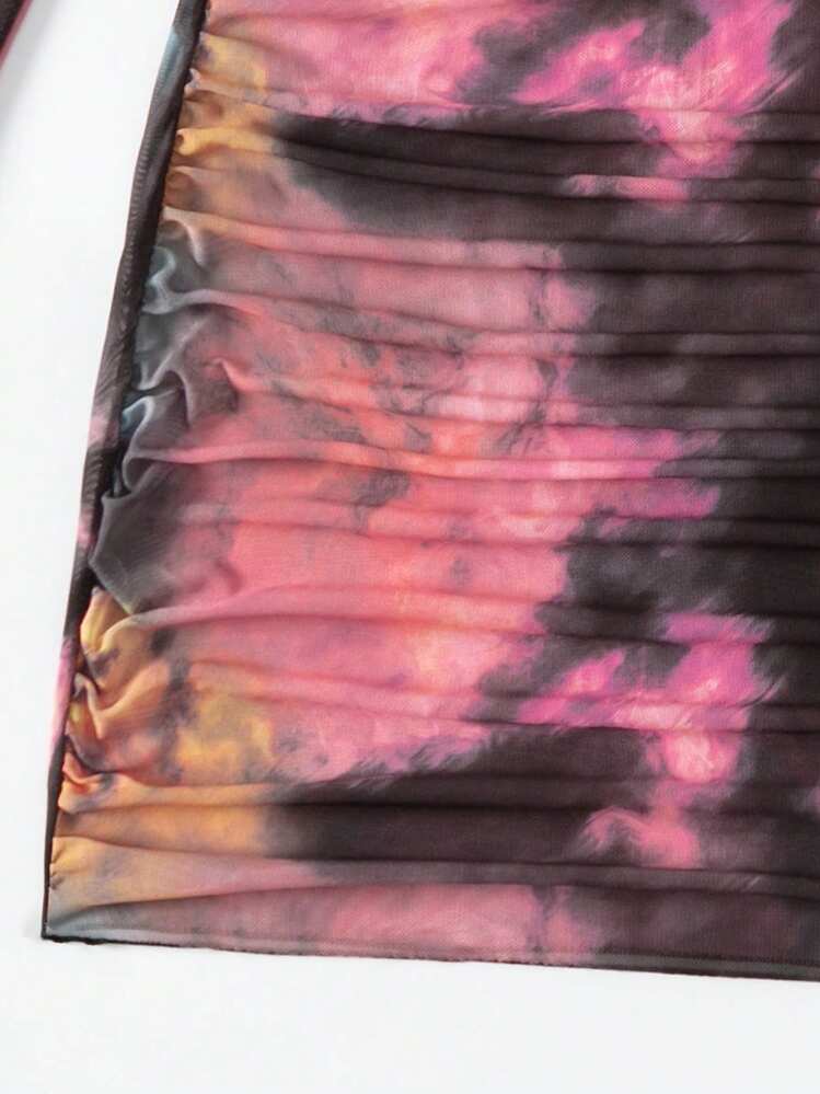 Conjunto de biquíni Tie-Dye Triangle Cup verão praia - Multicolorido - Ver 8