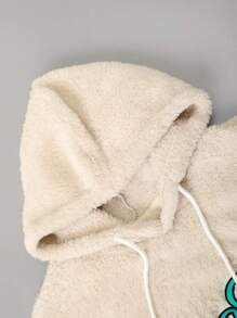 Manfinity Campus Court Men's Loose Fit Hooded Long Sleeve Double-Sided Fleece Sweatshirt - Apricot - View 5