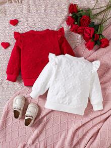 2入組女嬰荷葉邊運動衫 - 彩色 - 查看 2