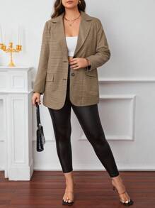 SHEIN Essnce Hơn In kẻ sọc Cổ áo Áo vest - Nhiều màu - Xem 6