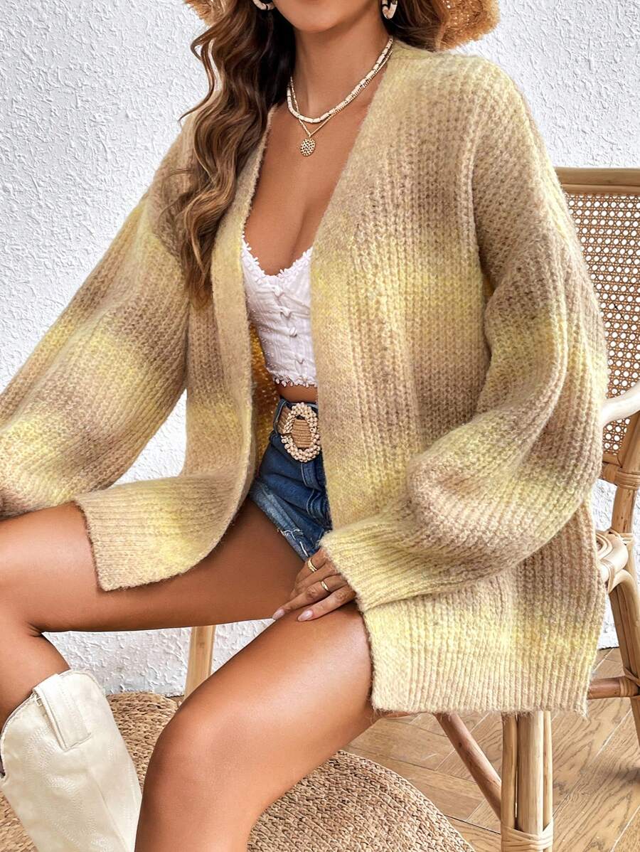 SHEIN VCAY Ombre Drop Shoulder Cardigan - Multicolor - View 1