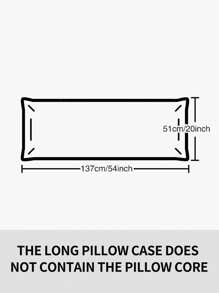 1pc Blissful Solid Color Bolster Pillow Cover, Fits 51*137cm Pillow Insert, Suitable For Sofa, Bed, Outdoor, Dorm (Boys/Girls Dorm Bedding) - Black - View 2