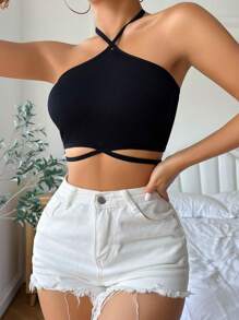 SuitURBody Sujetador unicolor con tira cruzada