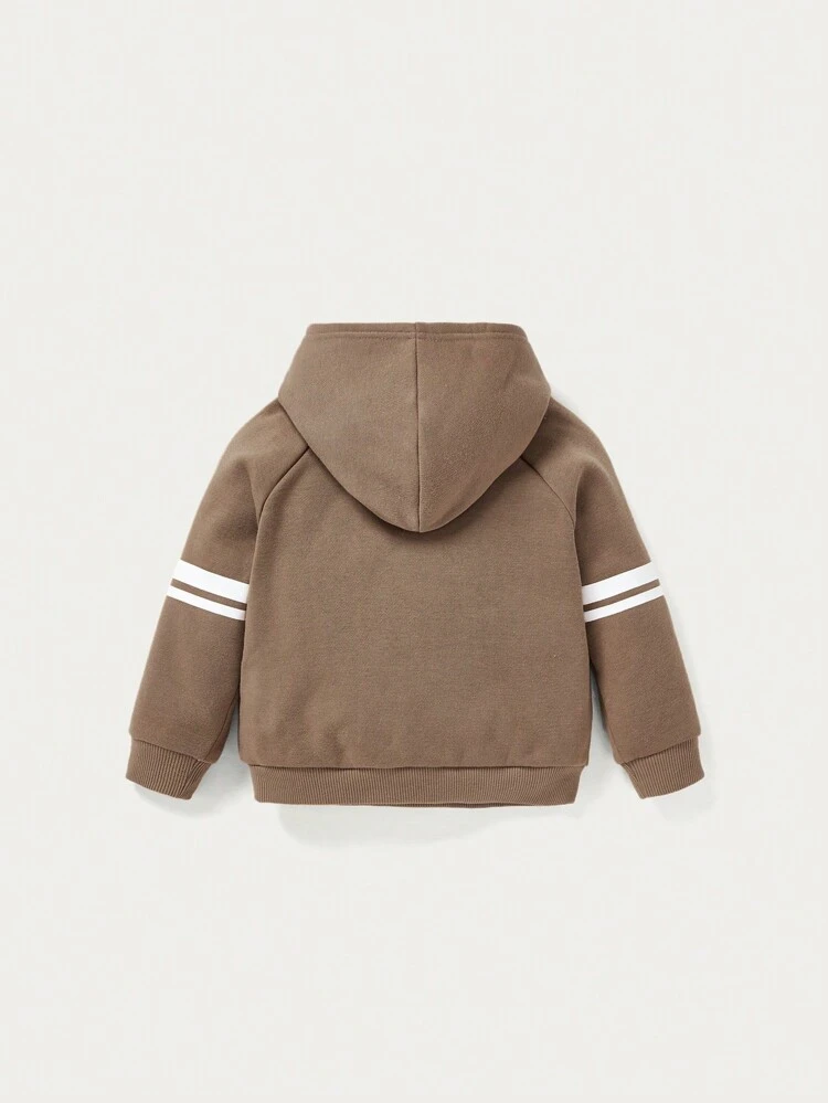 Baby Boys' Colorblocking Long Sleeve Hoodie And Pants Set With Patched Shoulders