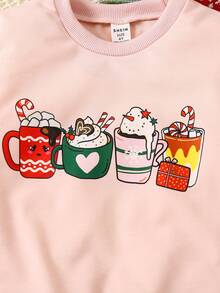 Chica Joven Sudadera con estampado de Navidad - Rosa - Ver 5