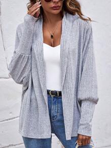 SHEIN LUNE 素色開門襟外套 - 灰色 - 查看 5